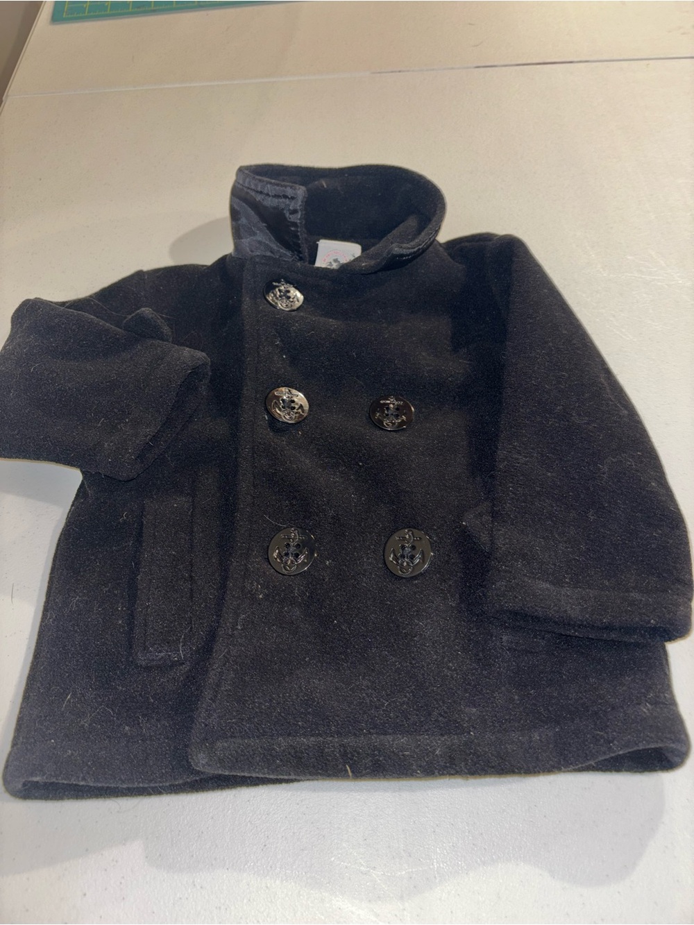 Good Lad Black Double-Breasted Kids Pea Coat
